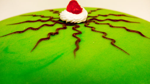 Close Up of Modern Pastry Bomba Cake